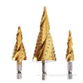 3PC HSS Tin-Coated Spiral Flute Step Drill Set